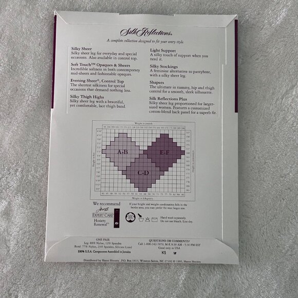 Vintage Hanes Silk Reflections Silky Sheer Thigh Highs Style 720 Jet Size AB - Picture 2 of 2
